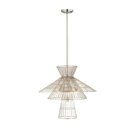 Z-Lite Alito 6 Light Chandelier, Polished Nickel & Polished Nickel 6015-6PN